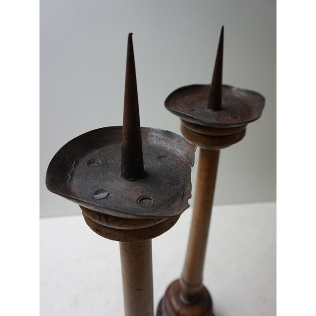 Large Antique French Wooden Candlesticks, 19th Century, Set of 4 For Sale - Image 3 of 18
