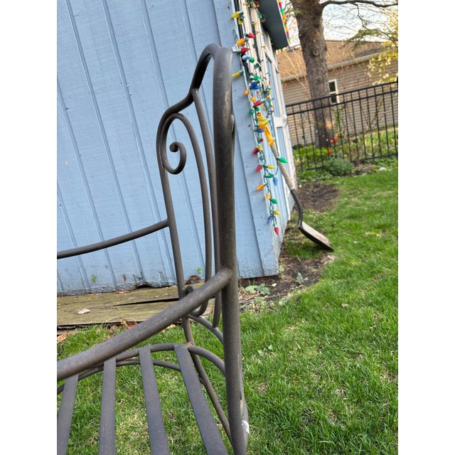 Patio Set Tile Top Table and 4 Chairs Wrought Iron For Sale - Image 13 of 13