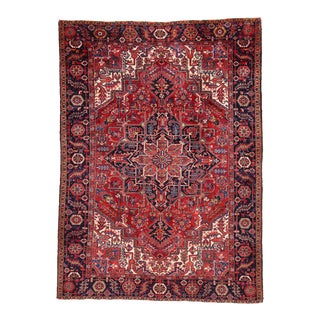 Vintage Persian Heriz Rug - 08'05 X 11'07 For Sale