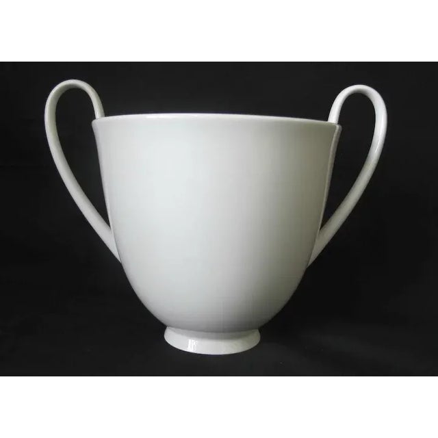 Art Deco German KPM Berlin Porcelain Urn Shape Vase with Loop Handles in White Blanc de Chine For Sale In New York - Image 6 of 8