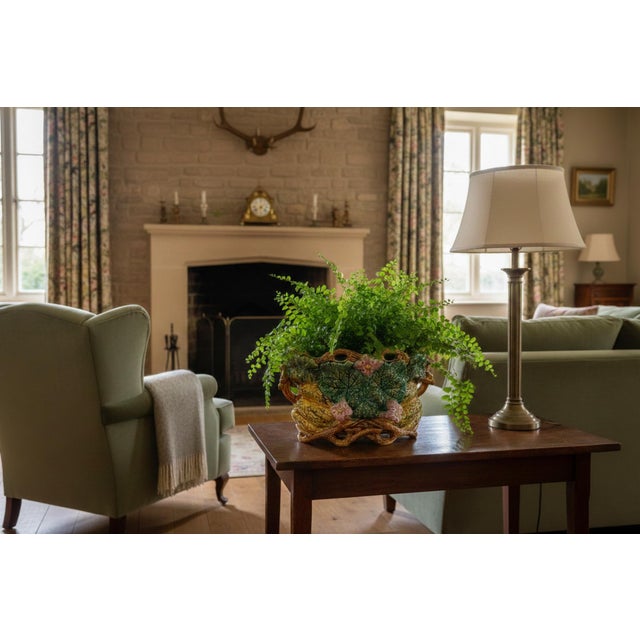 Antique French Onnaing Majolica Barbotine Pumpkin Jardiniere Cachepot, Circa 1880 For Sale - Image 11 of 12