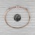 0.36ctw Black White Diamond Bangle Bracelet 14k Rose Gold 6.5" Stackable For Sale - Image 4 of 7