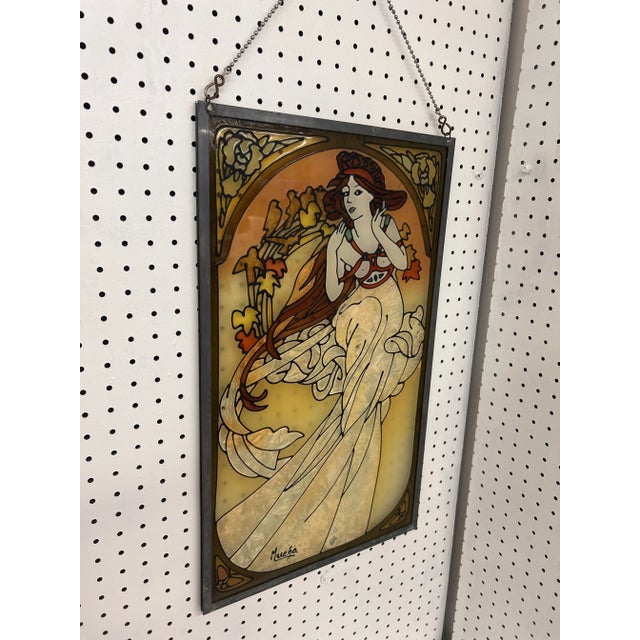 Alphonse Mucha - Night II., Stained Glass + Canvas, (canvas