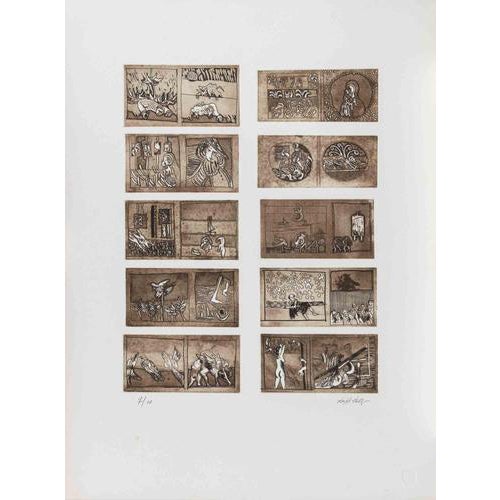 Mariangelo Zappitelli, Illustrated Frames, 1978, Etching For Sale
