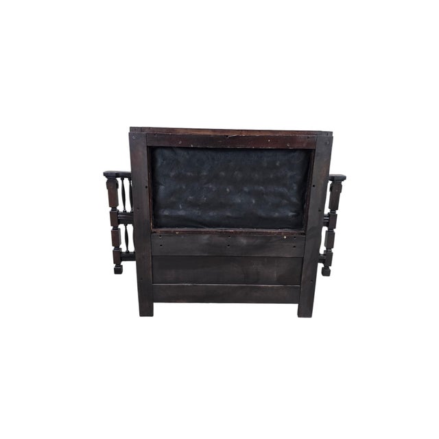 Antique Eastlake Victorian Style Upholstered Back Settee For Sale - Image 4 of 7