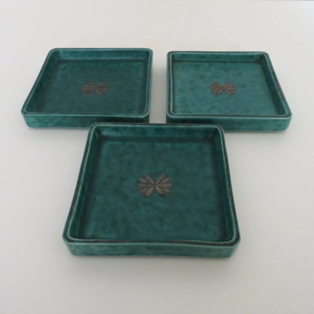 1940s Gustavsberg Argenta Small Tray/Bowls, Set of 3 For Sale - Image 5 of 7