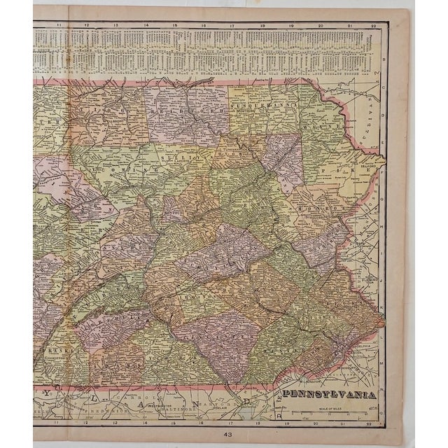 Antique Late 19th Early 20th Century "Pennsylvania" Color Atlas Map c.1910 For Sale In Reno/Lake Tahoe - Image 6 of 15