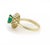 Contemporary Diamond Emerald 14k Yellow Gold Cocktail Ring, Size 8.75 For Sale - Image 3 of 5
