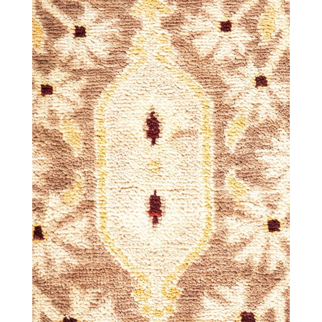 Contemporary Vintage Traditional Hand Knotted Wool Area Rug, Brown - 5'10" X 8'9" For Sale - Image 3 of 9