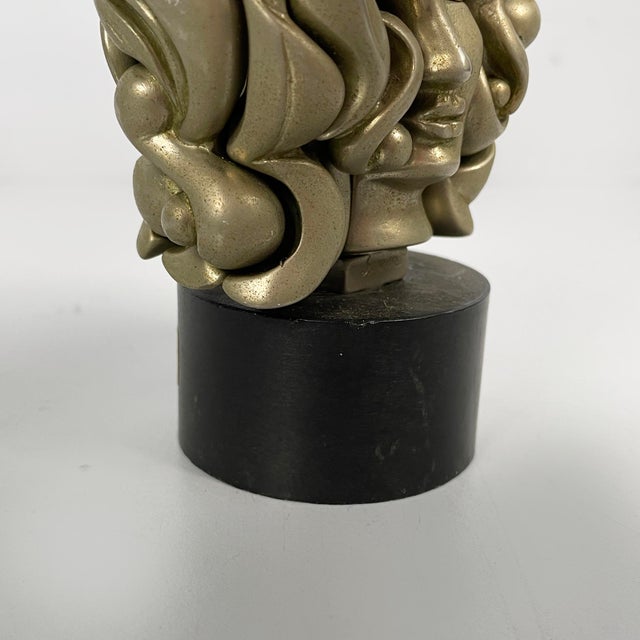 Metal Spanish Nickel-Plated Metal Portrait de Michèle Sculpture by Berrocal, 1969-1971 For Sale - Image 7 of 13