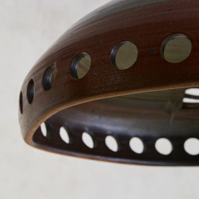 Mid 20th Century Danish Maroon Ceramic Pendant Light, 1960s For Sale - Image 5 of 9