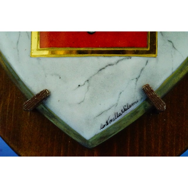 20th Century Heraldic Plaques in Ceramic on Wood by Antonella Salemi for Freemasonry Scottish Rite, 1970s, Set of 4 For Sale - Image 9 of 18