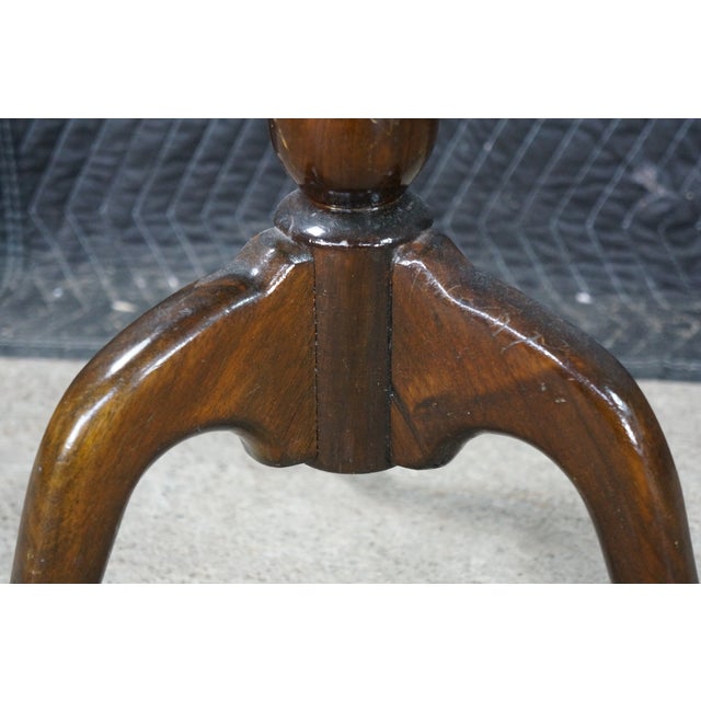 Antique Queen Anne Style Mahogany Pedestal Table Wine Plant Sculpture Stand 26" For Sale - Image 9 of 18