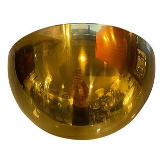 Crescent-Shaped Brass Wall Lamp, 1980s For Sale