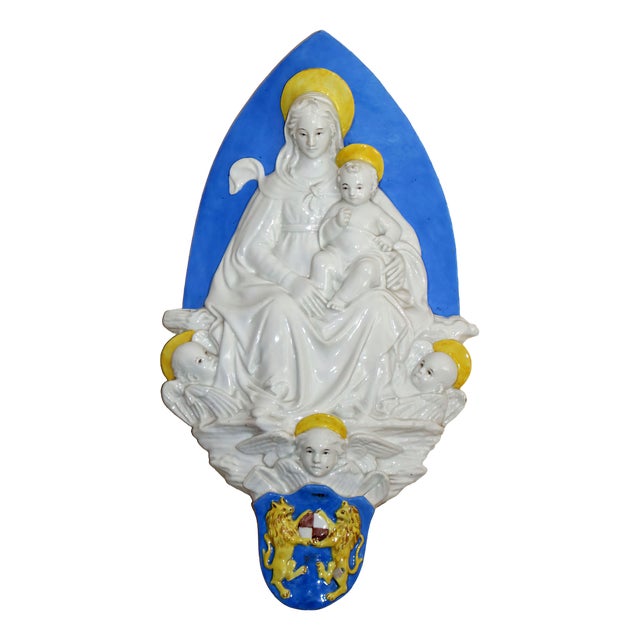 Relief of Madonna with Angels, 1860, Porcelain For Sale