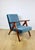 Vintage VAR B-310 Chair in Blue Sky Velvet and Wood, 1960s For Sale - Image 4 of 11