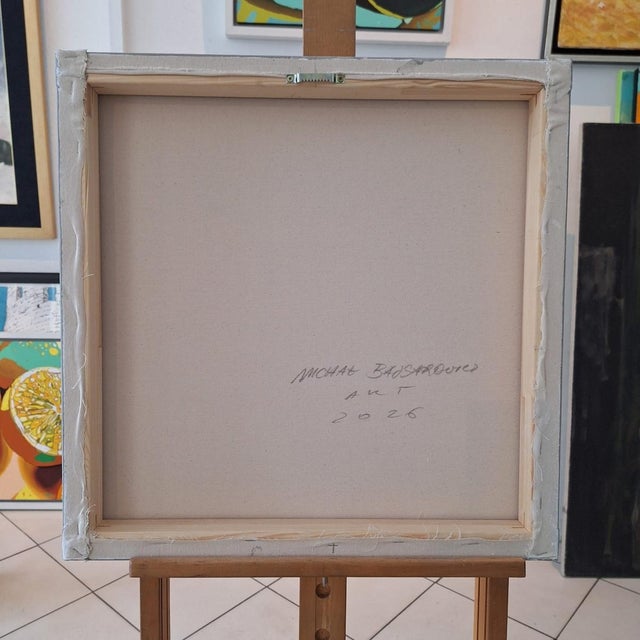 This artwork presents an abstract depiction of fluid motion and emotion, crafted with deliberate brushstrokes that merge...