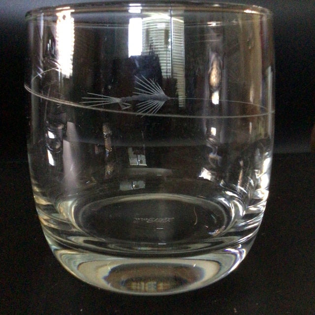 1980s Rolf Glass L.L.Bean Fishing Fly Etched Cocktail Glasses-Set of 2 For Sale - Image 5 of 12