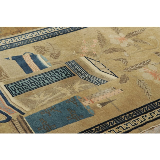 1900 - 1909 Antique Chinese Peking Wool Rug by Rug & Kilim, Scholar's Table, 1900–1909 For Sale - Image 5 of 8