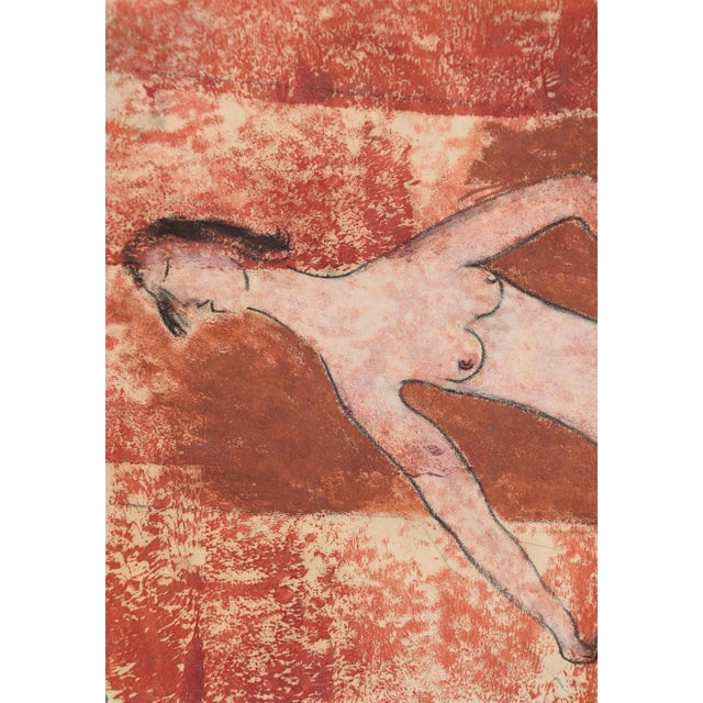 Victor Bauer, Reclining Nude, 1932, Pencil & Watercolor & Paper, Framed For Sale - Image 6 of 12