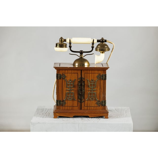 Vintage Chinese Telephone with Brass Details and French-Inspired Design For Sale - Image 17 of 18