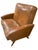 Mid 20th Century Mid-20th Century Art Deco Transitional Modern Italian Loveseat in Distressed Cigar Leather in the Manner of Carlo Di Carli For Sale - Image 5 of 12