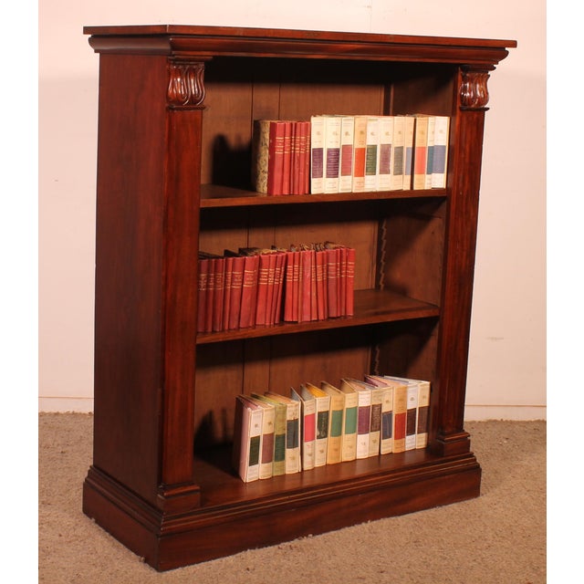 Exquisite and rare open mahogany bookcase from the early 19th century, william iv period. a very beautiful and uncommon...