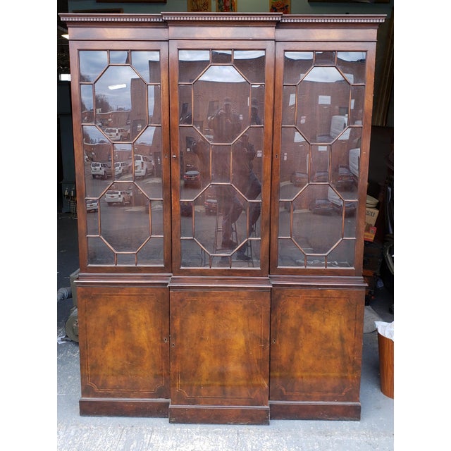 Vintage 1950s Mahogany Baker Furniture Dining Room Breakfront