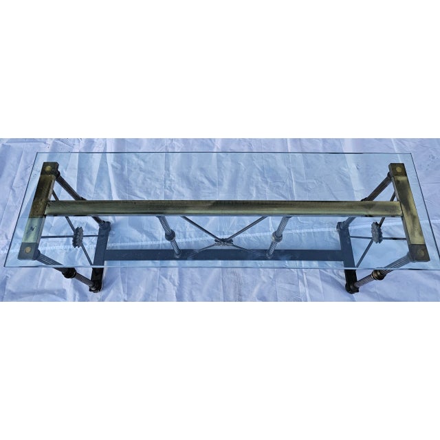 Vintage Maison Jansen Style Brass and Glass Diminutive Console For Sale In Washington DC - Image 6 of 9