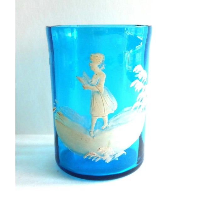 Antique 19th-Century Mary Gregory Bohemian Czech Glass Tumbler For Sale - Image 10 of 10
