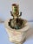 Cream Vintage Chelsea House Hand Painted Topiary and Ribbon Bow Table Lamp With Brass Accents For Sale - Image 8 of 10