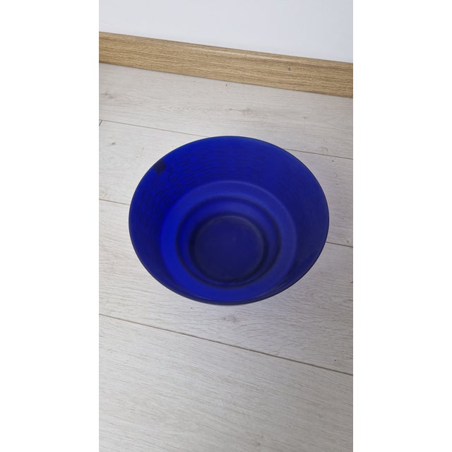Dalga Bowl in Blue Blown Glass by Koz for Sottsass Associati, 1990s For Sale - Image 6 of 13