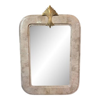 Vintage Tessellated Stone Mirror With Gold Accent For Sale