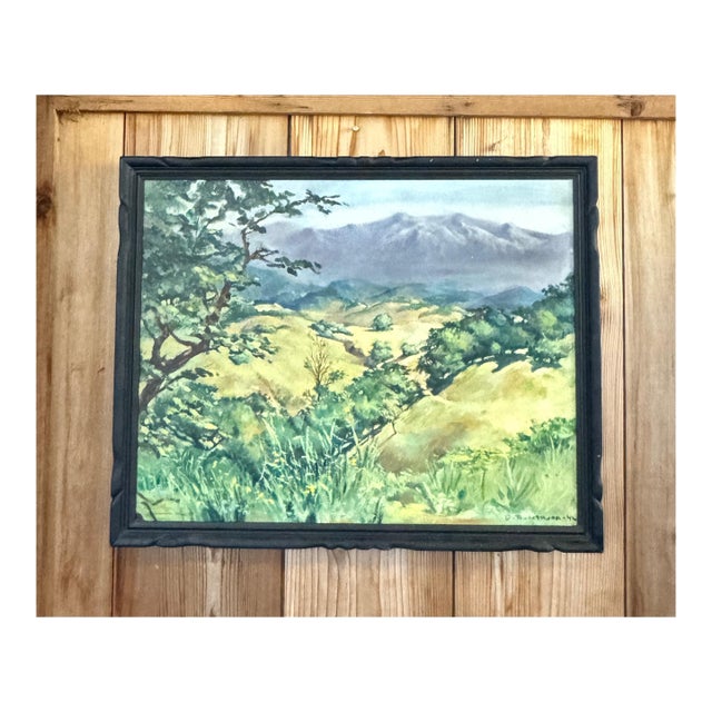 Mid-Century Plein Air Painting, Signed D. Fairweather, 1942 For Sale
