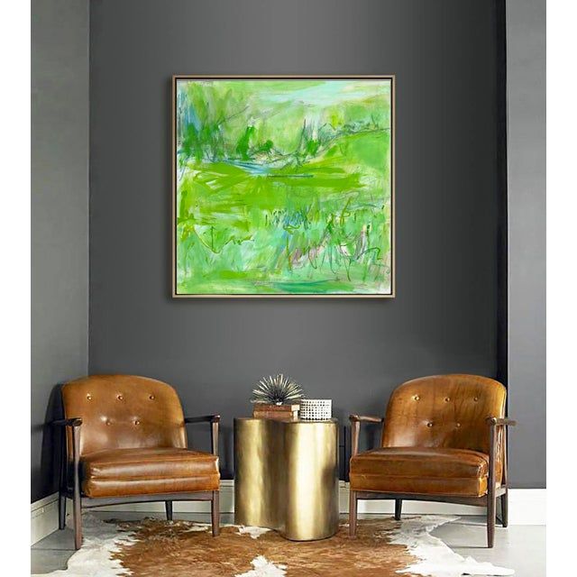 "Nashville Green" by Trixie Pitts Monochromatic Abstract Landscape For Sale - Image 10 of 12
