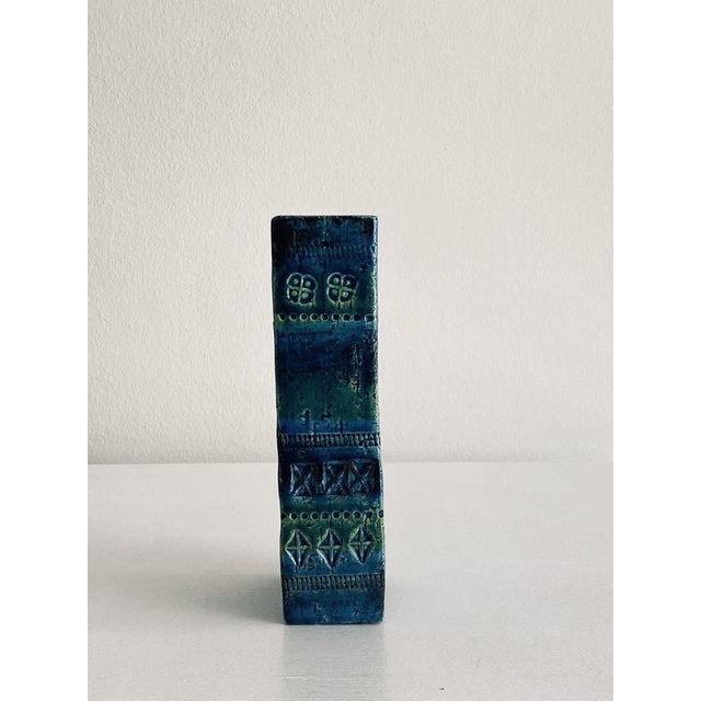 Bitossi Rimini Blue Vase by Aldo Londi for Bitossi, Italy For Sale - Image 4 of 15