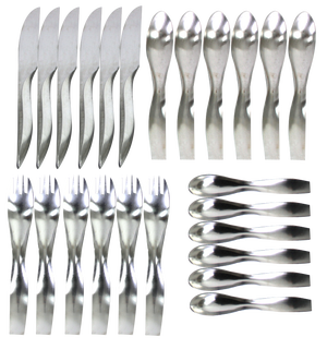 Model 7000 Danube Cutlery by Janos Megyik for Amboss, 1970s, Set of 24