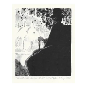 1980 Harry Buckley Theatrical Scene Lithograph