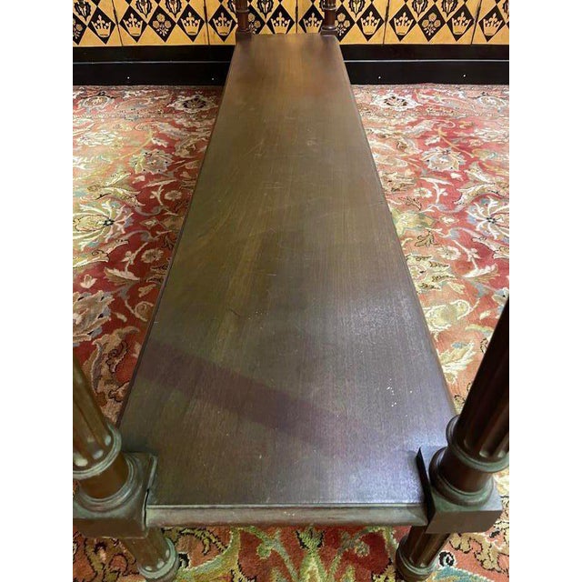 Large Louis XVI Style Walnut Console Table For Sale - Image 6 of 9