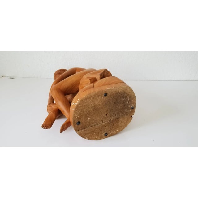 French Style Carved Wood Nude Female Sculpture For Sale - Image 10 of 11