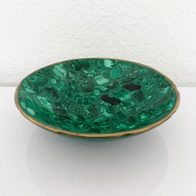 Rococo Malachite & Brass Bowl, 1970s For Sale - Image 3 of 9