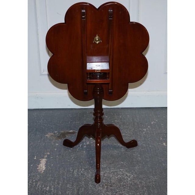 Antique Style Tilt Top Wine Side Table with Piecrust Top For Sale - Image 13 of 16