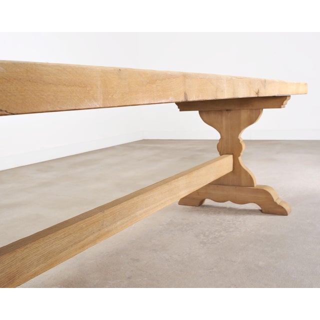 Country French Bleached Oak Farmhouse Dining Table 8.5 Ft For Sale - Image 12 of 18