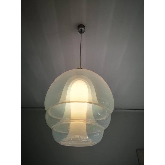 Metal Polpo LS134 Pendant Light in Opalescent Murano Glass by Carlo Nason for Mazzega, 1980s For Sale - Image 7 of 15