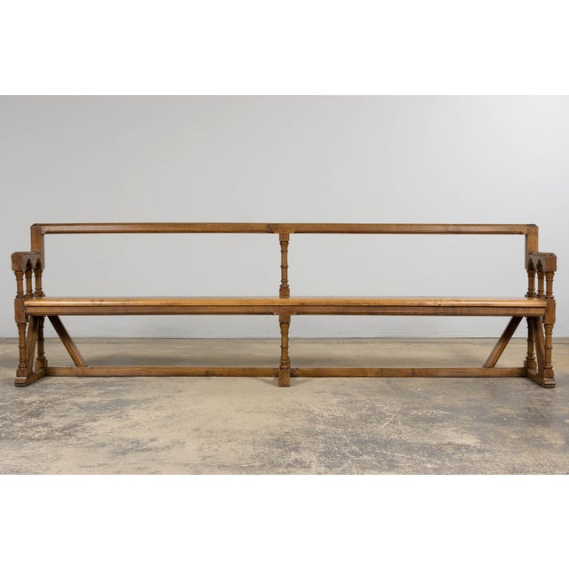 Gothic Mid-19th Century French Gothic Revival Oak Church Bench For Sale - Image 3 of 18