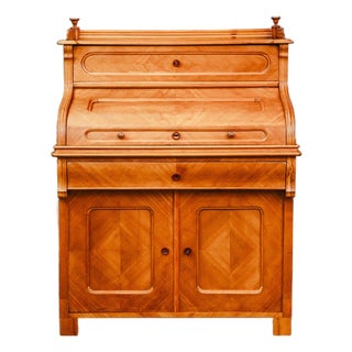 Louis Philippe Cylinder Secretary in Cherrywood, Mid-19th Century For Sale