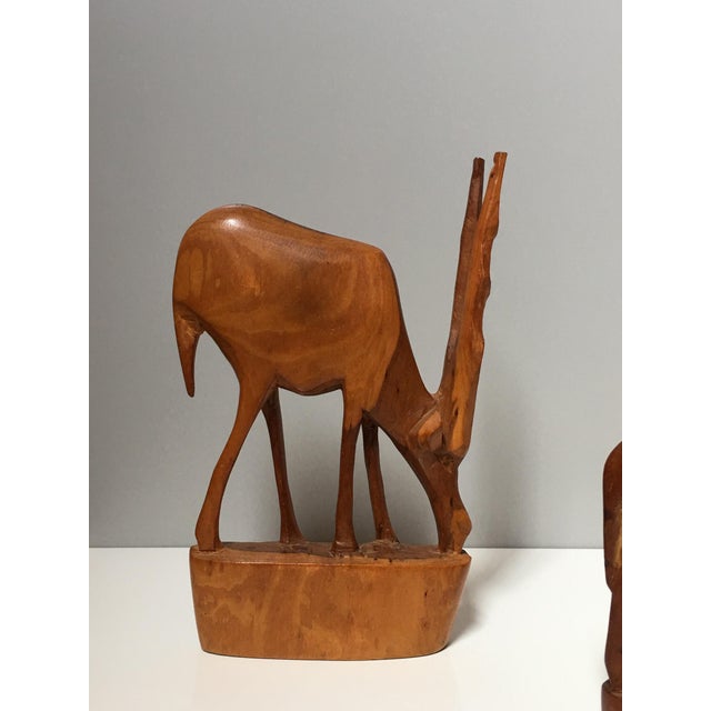 African Hand Carved Wood Animals Set of 5 Chairish