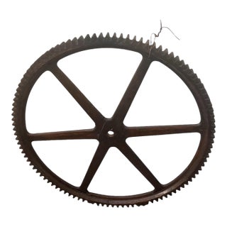 Large Antique Wooden Cog Gear For Sale