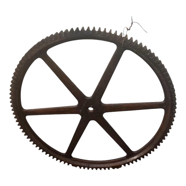 Large Antique Wooden Cog Gear For Sale