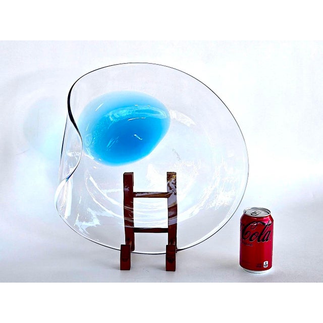 Offered is a rare find large hand blown organic shaped centerpiece bowl by renowned Italian Artisan, Renato Anatrà. While...